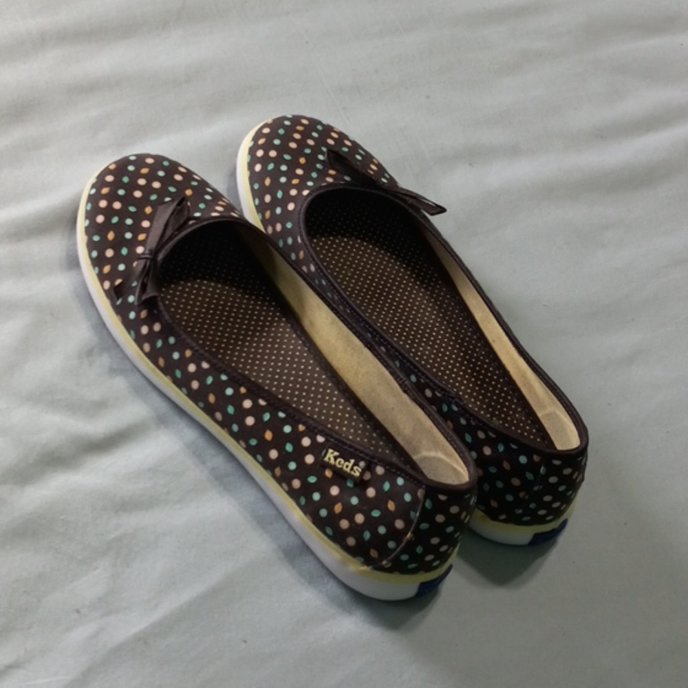 Keds Brown Lemon Lime Ballet Flats